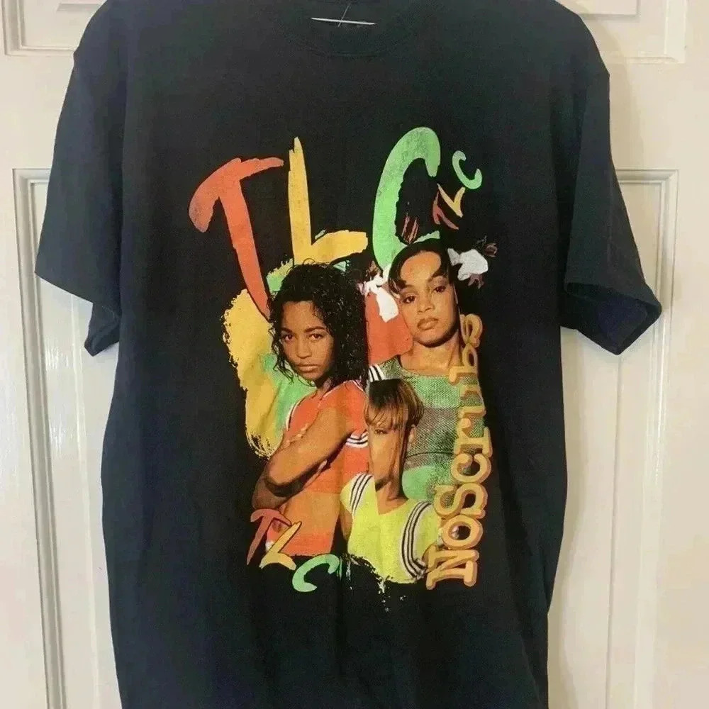NEW MENS BLACK TLC NO SCRUBS HIP HOP RAP MUSIC MEDIUM SHIRT